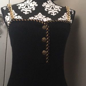 Black evening dress with beautiful details.